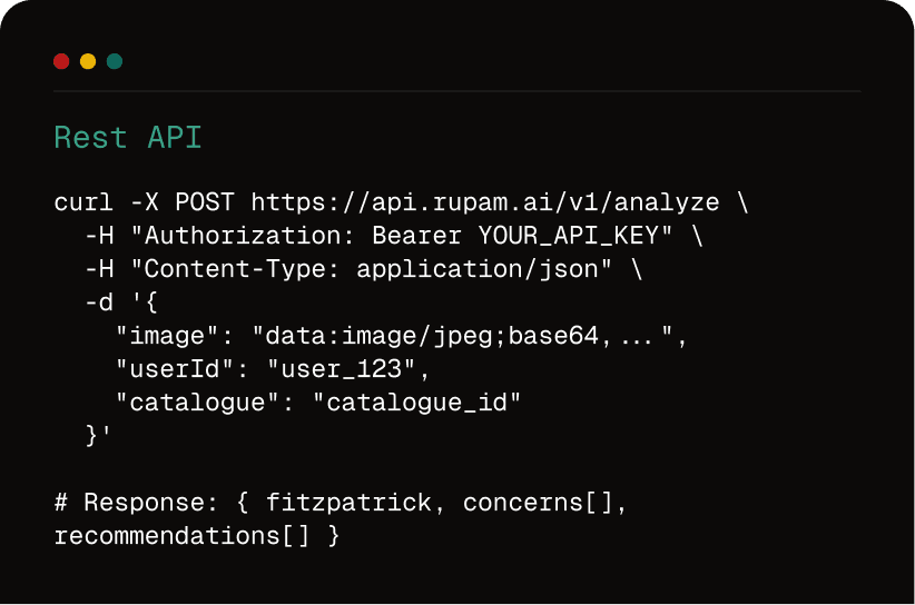REST API code snippet preview